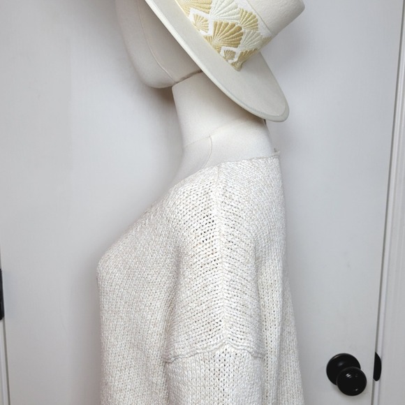 GAP Chunky Knit Cotton Sweater Women's L Soft Cozy Pullover Neutral Fall Winter - Picture 9 of 11